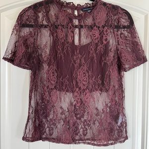 American Eagle lace top with cropped tank size S